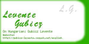 levente gubicz business card